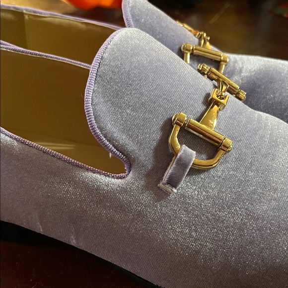 Lavender Loafers with Gold Buckle - Picture 9 of 10